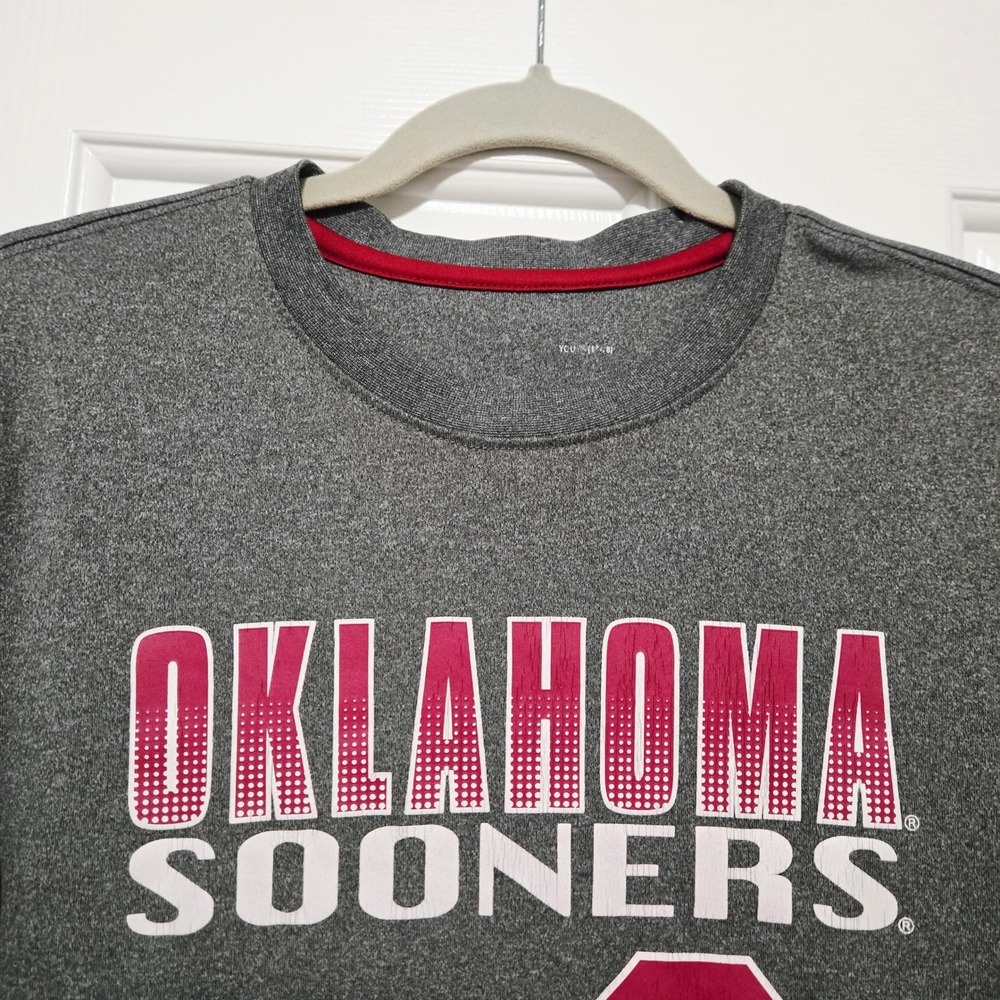Kids Oklahoma Sooners Long Sleeve T Shirt Gray OU Logo‎ Youth Size 10 12